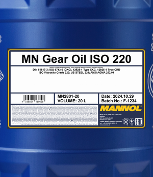 Mannol Gear Oil 220 - Tandwielolie - 20 Liter