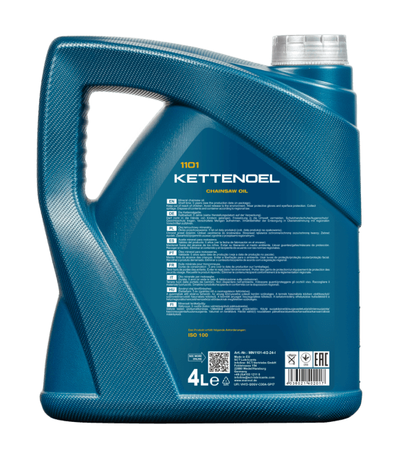 Mannol kettingzaagolie 4 liter achterkant