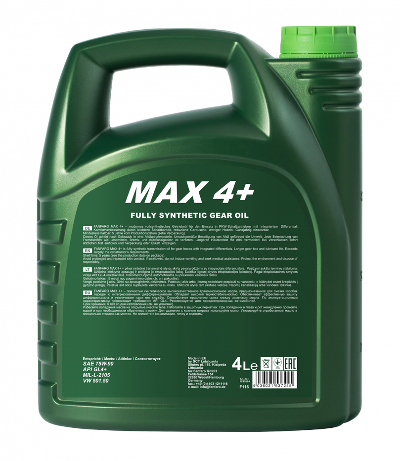 Fanfaro Max 4+ | 75W90 Versnellingsbak olie | 4 Liter