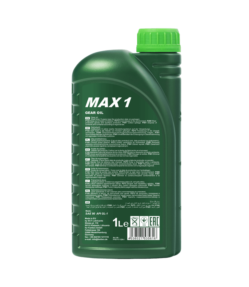 Fanfaro MAX 1 | SAE 90 Minerale versnellingsbak olie | 1 Liter - Oliereus