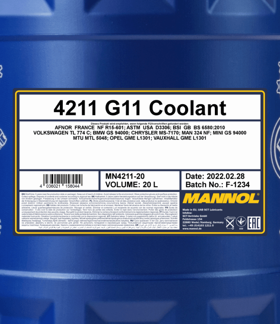 Mannol G11 | Koelvloeistof blauw | 20 Liter