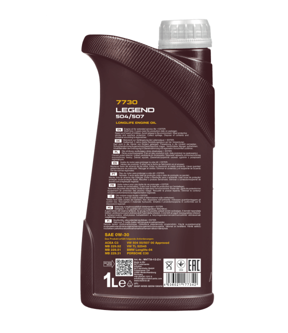 Mannol Legend 504/507 | 0W30 Vol Synthetische motorolie | 1 Liter - Oliereus
