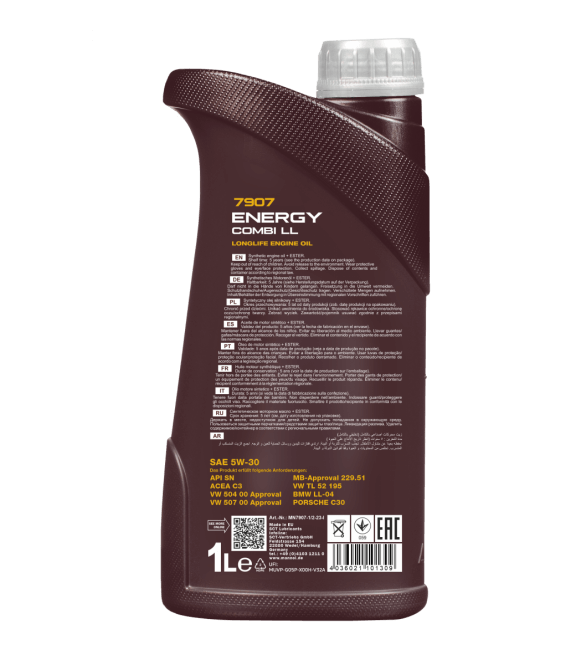 Mannol Energy Combi LL | 5W30 Vol Synthetische Longlife motorolie | 1 Liter