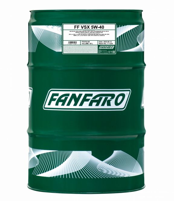 Fanfaro VSX | 5W40 | Vol Synthetische Motorolie | 60 Liter