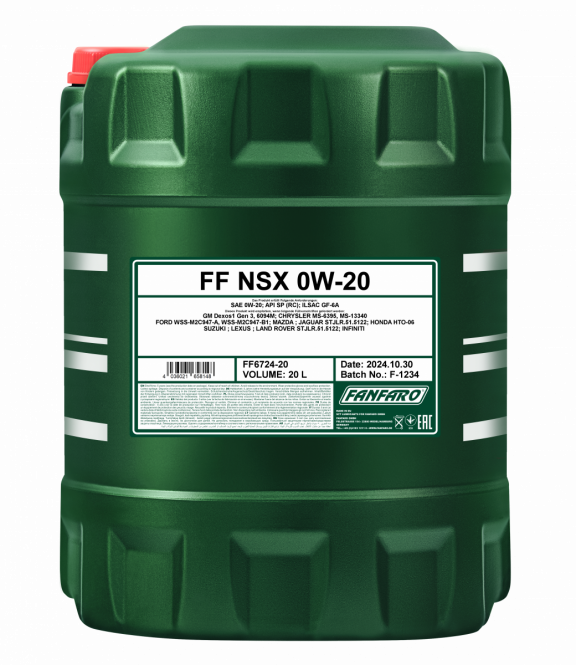 Fanfaro NSX 0W20 Premium Ester Motorolie - 20 Liter