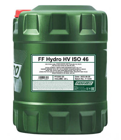 Fanfaro ISO HV 46 , Hydrauliek olie , 20 liter