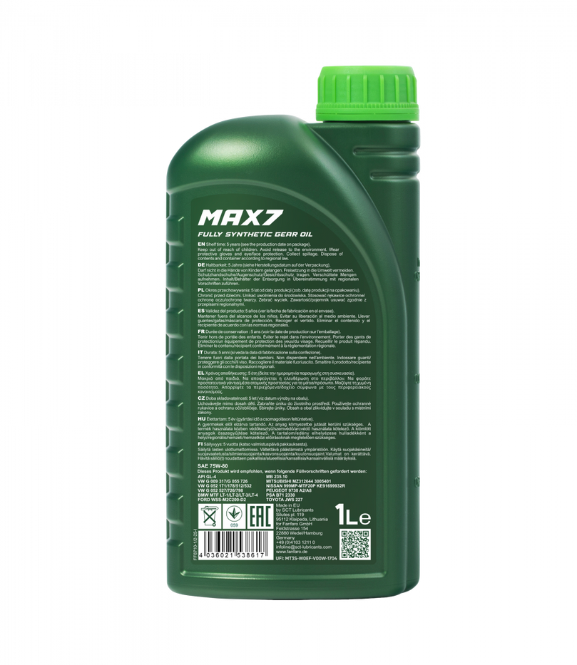Fanfaro Max 7 - 75W80 Versnellingsbak olie - 1 Liter