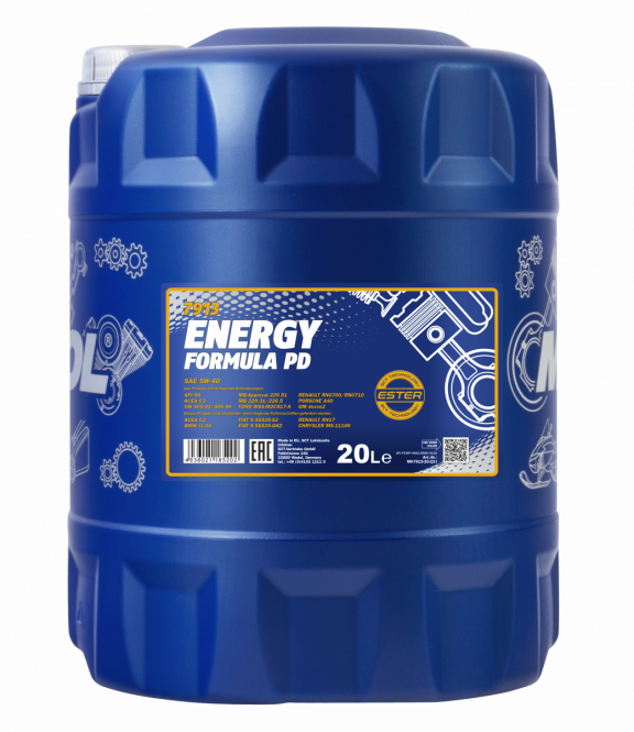 Mannol Energy Formula PD | 5W40 Vol Synthetische Motorolie | 20 Liter