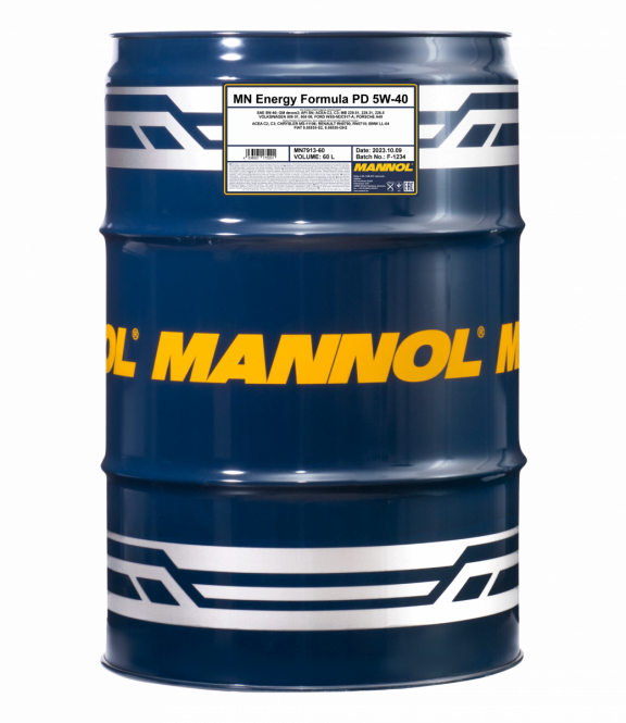 Mannol Energy Formula PD | 5W40 Vol Synthetische Motorolie | 60 Liter