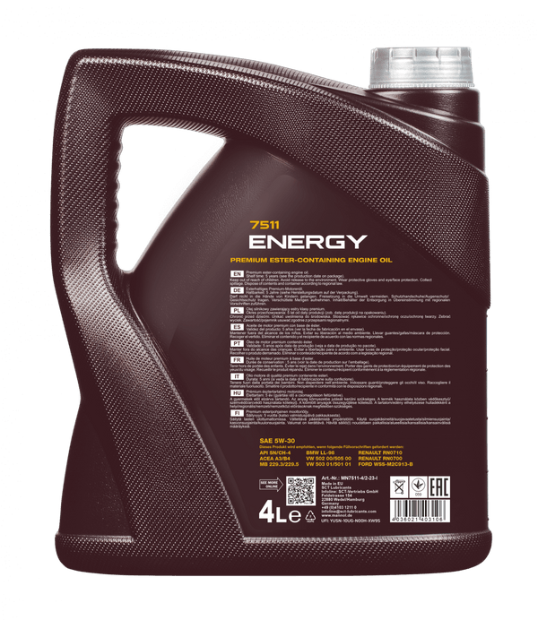 Mannol Energy 5W30 Vol Synthetische motorolie - 5 Liter