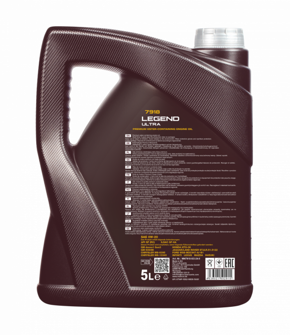 Mannol Legend Ultra 0W20 Synthetische motorolie - 5 Liter