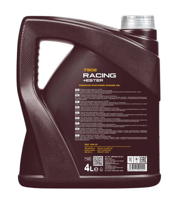 Mannol Racing Ester 10W60 Vol Synthetische Motorolie - 4 Liter