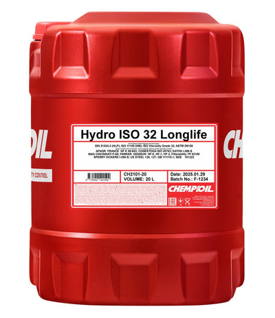 Chempioil 2101 Hydro ISO 32 LONGLIFE Hydrauliekolie - 20 Liter