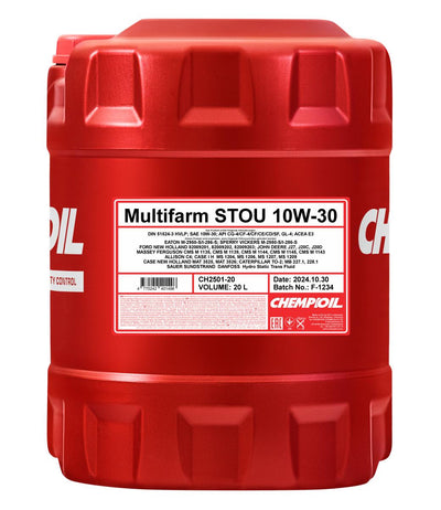 Chempioil 2501 Multifarm STOU 10W-30 Motorolie - 20 Liter