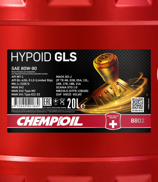 Chempioil 8802 Hypoid GLS 80W-90 GL-4/5 Versnellingsbakolie - 20 Liter