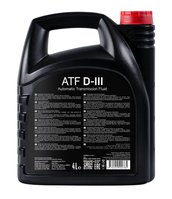 Chempioil 8902 ATF D-III Versnellingsbakolie - 4 Liter