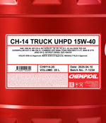 Chempioil 9114 CH-14 TRUCK UHPD 15W-40 Motorolie - 20 Liter