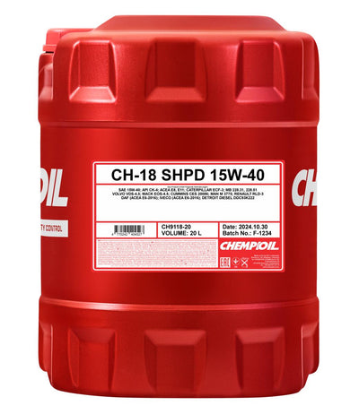 Chempioil 9118 CH-18 SHPD 15W-40 Motorolie - 20 Liter