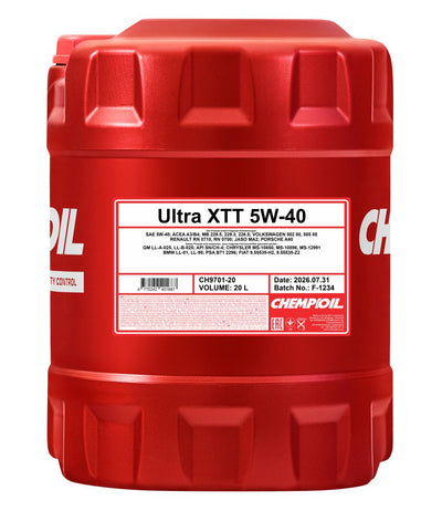 Chempioil 9701 Ultra XTT 5W-40 Motorolie - 20 Liter