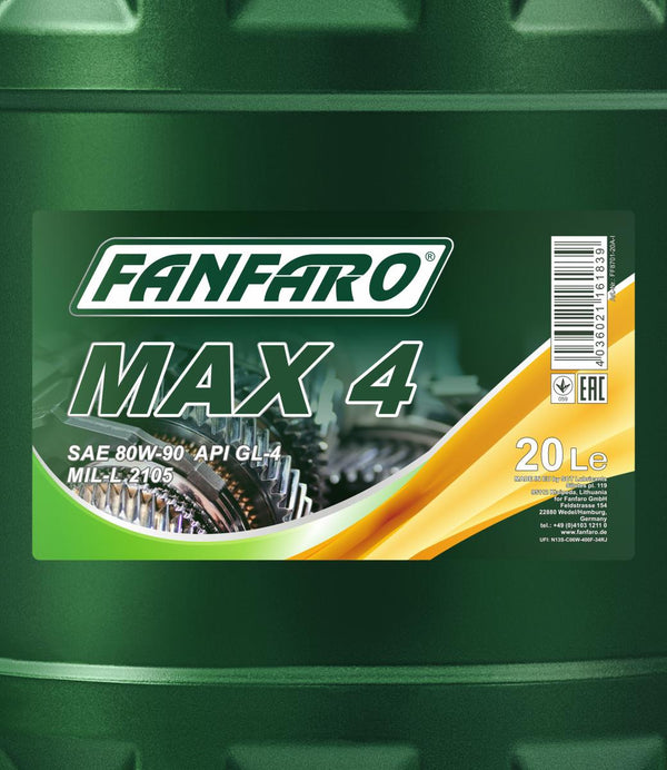 Fanfaro 8701 MAX 4 80W-90 GL-4 Versnellingsbakolie - 20 Liter
