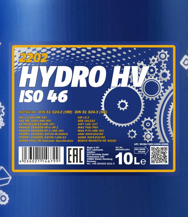 Mannol 2202 Hydro HV ISO 46 LONGLIFE Hydrauliekolie - 10 Liter