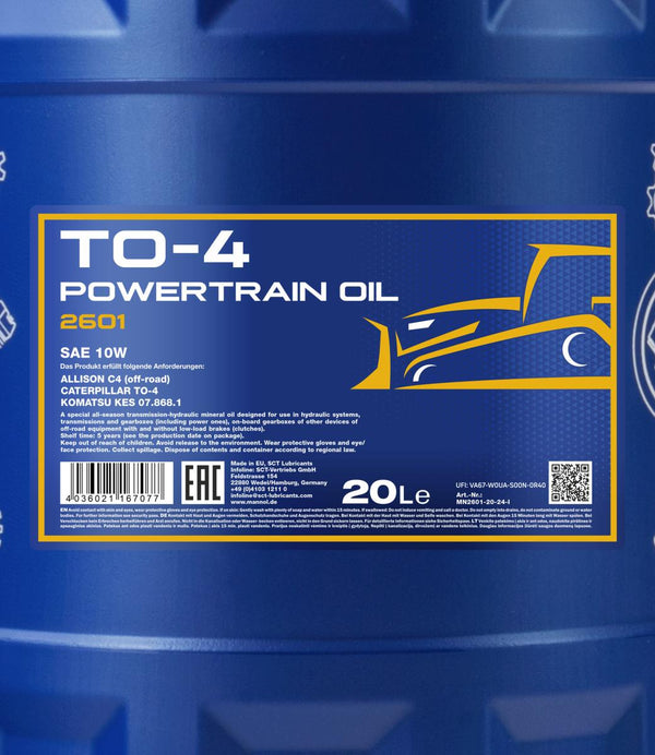 Mannol 2601 TO-4 Powertrain Oil SAE 10W Motorolie - 20 Liter
