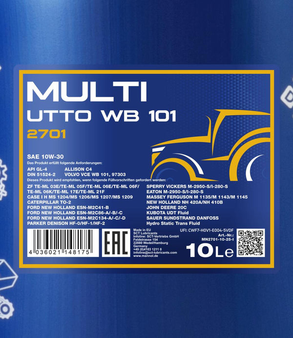 Mannol 2701 Multi UTTO WB 101 10W-30 Motorolie - 10 Liter