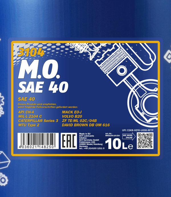 Mannol 3104 M.O. SAE 40 Hydrauliekolie - 10 Liter