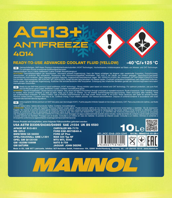 Mannol 4014 Antifreeze AG13+ (-40) Advanced Koelvloeistof