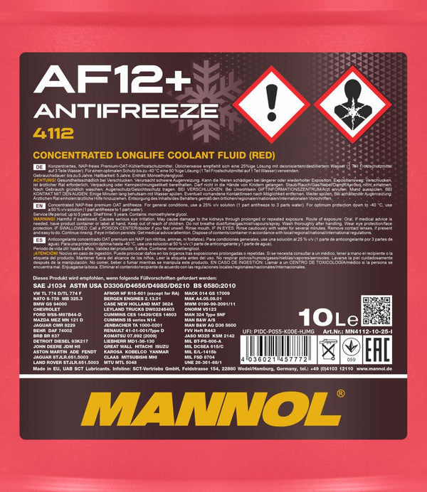 Mannol 4112 Antifreeze AF12+ Longlife Koelvloeistof