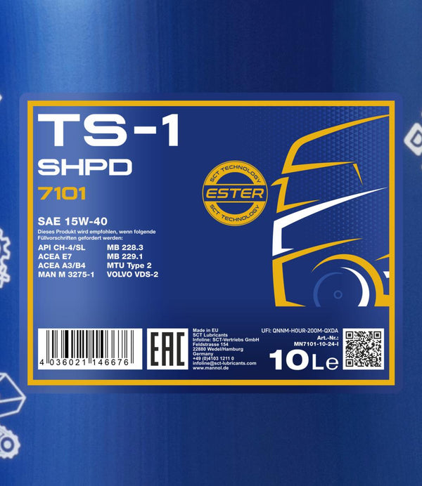 Mannol 7101 TS-1 SHPD 15W-40 Motorolie - 10 Liter