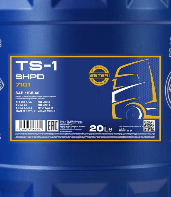 Mannol 7101 TS-1 SHPD 15W-40 Motorolie - 20 Liter