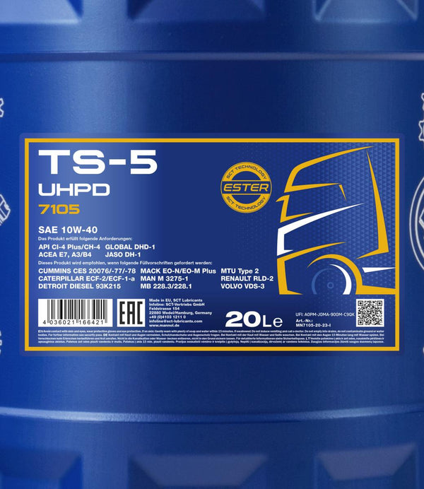Mannol 7105 TS-5 UHPD 10W-40 Motorolie - 20 Liter