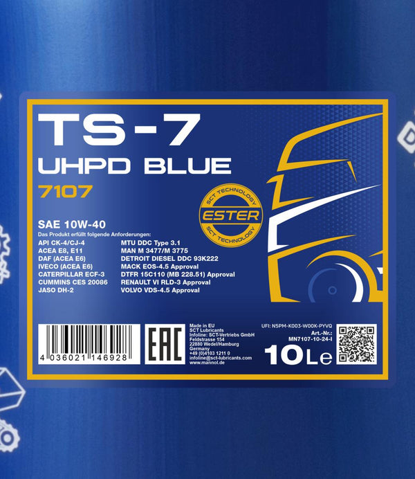 Mannol 7107 TS-7 UHPD 10W-40 Blue Motorolie - 10 Liter