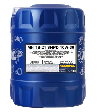 Mannol 7121 TS-21 10W-30 SHPD Motorolie - 20 Liter