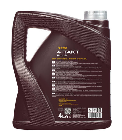 Mannol 7202 4-Takt Plus 10W-40 2-takt olie - 4 Liter