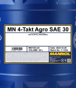 Mannol 7203 4-Takt Agro SAE 30 2-takt olie - 20 Liter