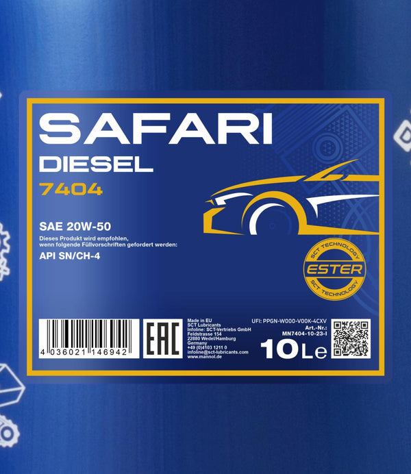 Mannol 7404 Safari 20W-50 Motorolie - 10 Liter