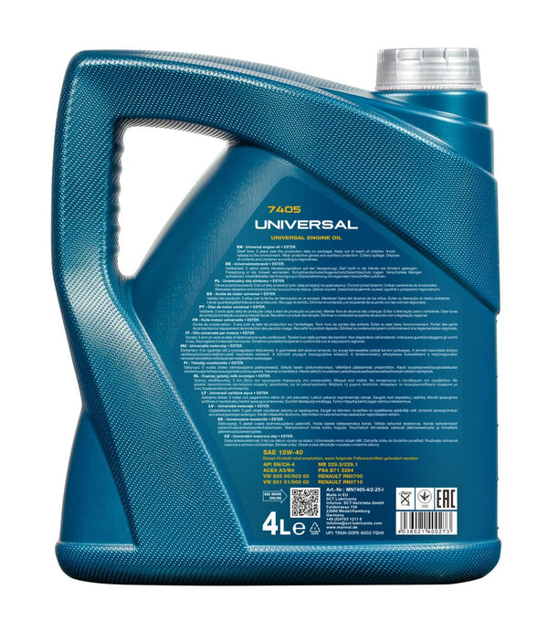 Mannol 7405 Universal 15W-40 Motorolie - 4 Liter