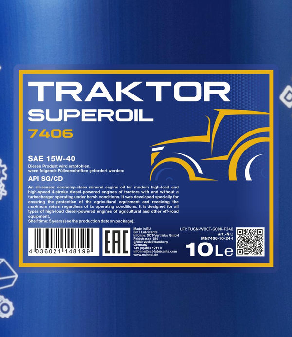 Mannol 7406 Traktor Superoil 15W-40 Motorolie - 10 Liter