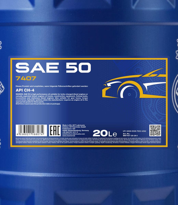 Mannol 7407 SAE 50 Hydrauliekolie - 20 Liter