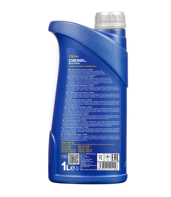 Mannol 7504 Diesel Extra 10W-40 Motorolie - 1 Liter