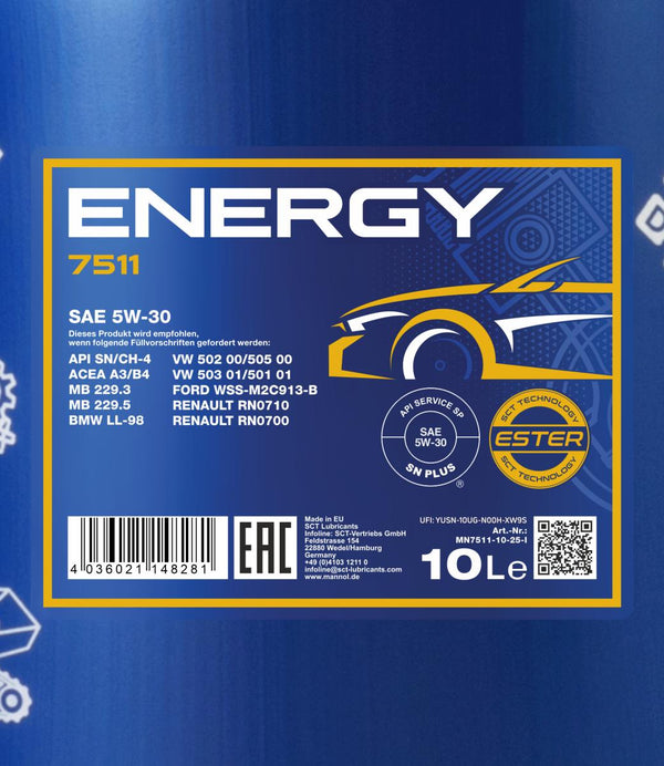 Mannol 7511 Energy 5W-30 Motorolie - 10 Liter