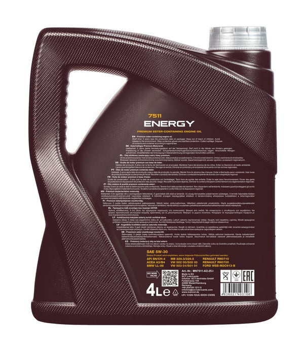 Mannol 7511 Energy 5W-30 Motorolie - 4 Liter