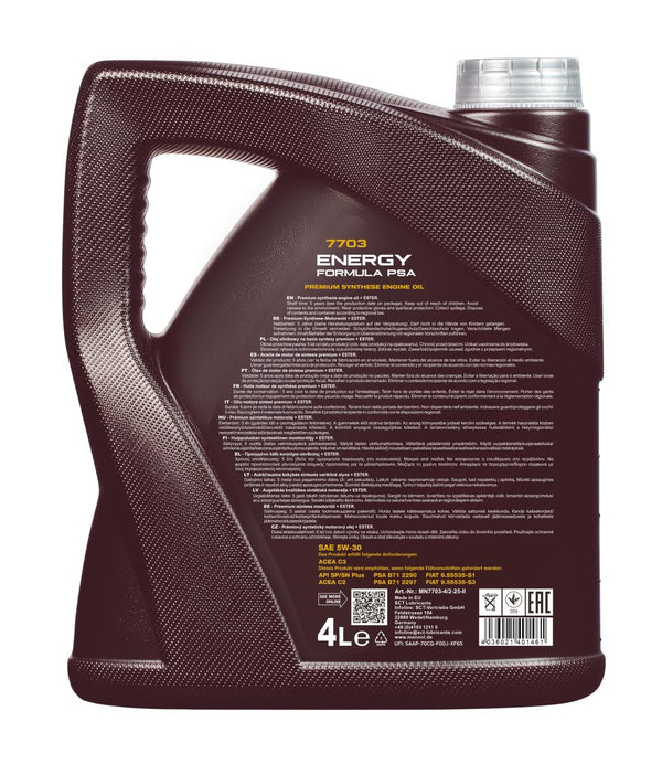 Mannol 7703 Energy Formula PSA 5W-30 Motorolie - 4 Liter