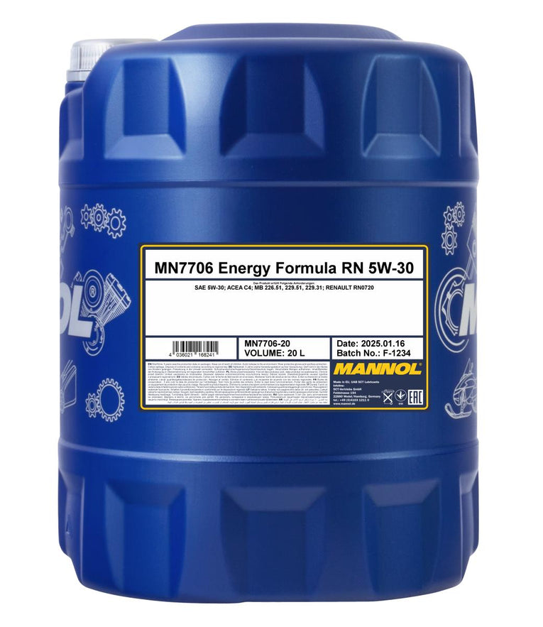 Mannol 7706 Energy Formula RN 5W-30 Motorolie - 20 Liter