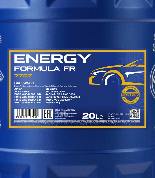 Mannol 7707 Energy Formula FR 5W-30 Motorolie - 20 Liter