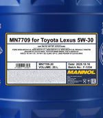 Mannol 7709 for Toyota Lexus 5W-30 Motorolie - 20 Liter