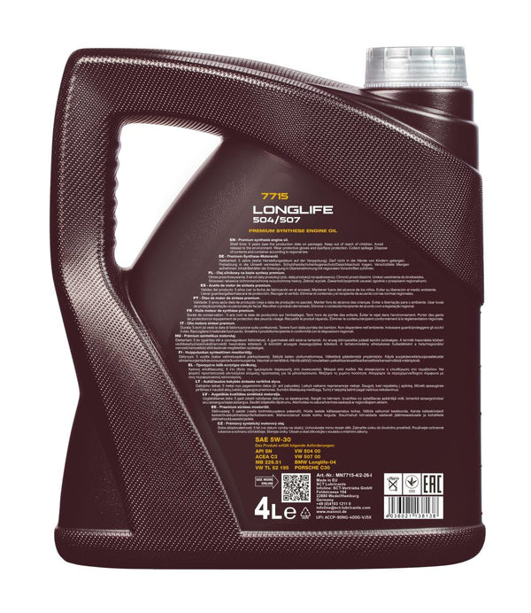Mannol 7715 Longlife 504/507 5W-30 Motorolie - 4 Liter