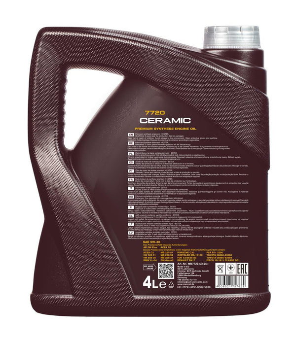 Mannol 7720 Ceramic 5W-30 Motorolie - 4 Liter